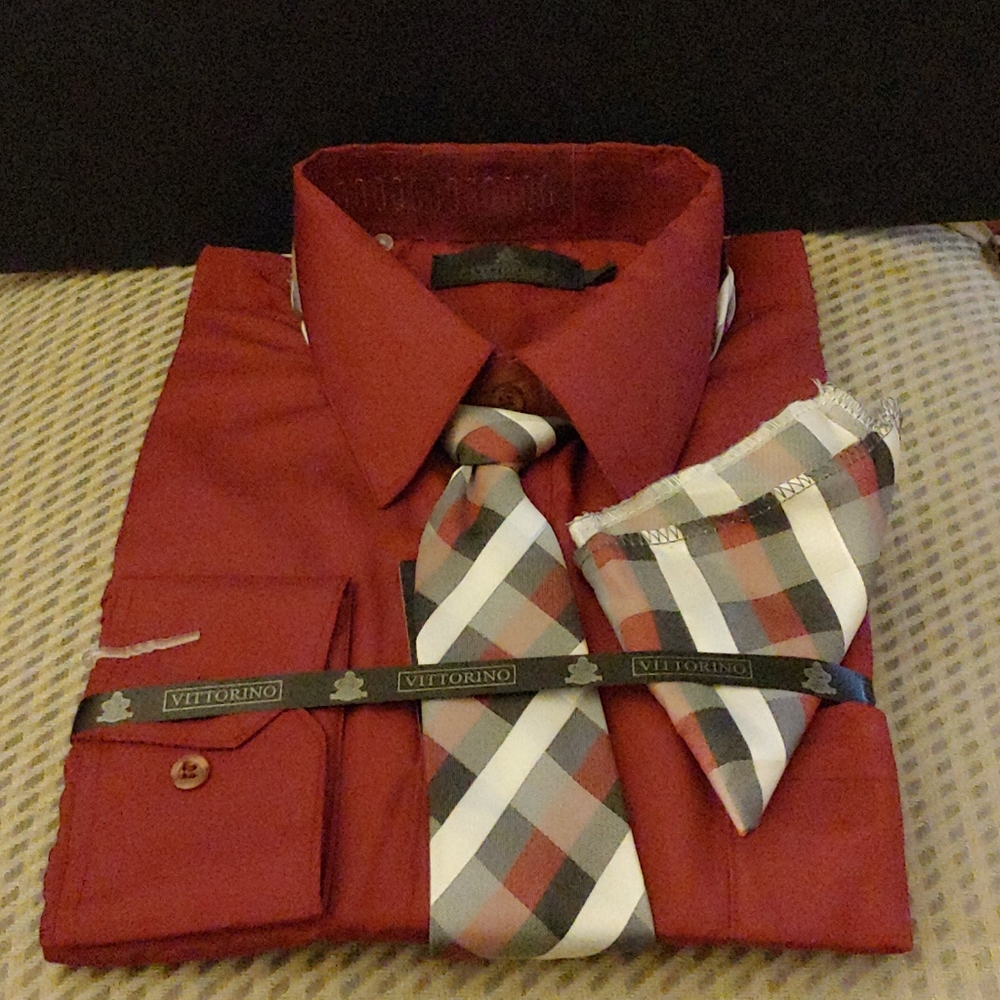 🎊Vittorino dress shirt & tie with handkerchief